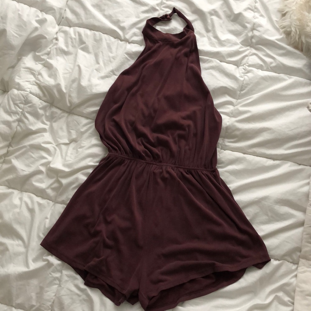 Dark Plum Backless Romper